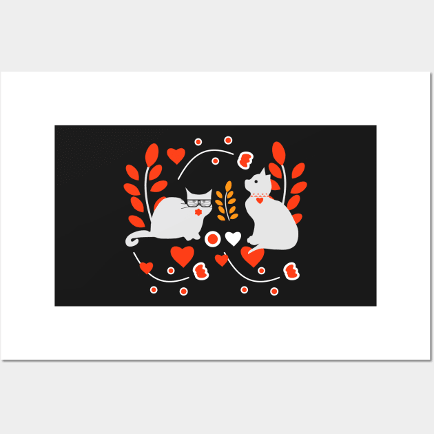 Valentines cat decor Wall Art by cocodes